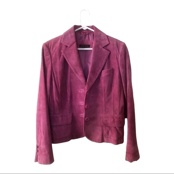 Pink Sued leather Jacket ValerieStevens Size Medium - Picture 1 of 4
